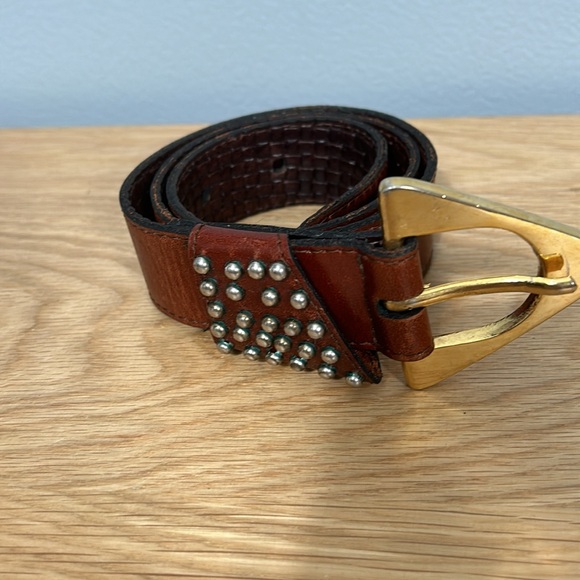 Matex Vintage Leather Women Gold Hardware Belt Concinto 1950 - Picture 2 of 16
